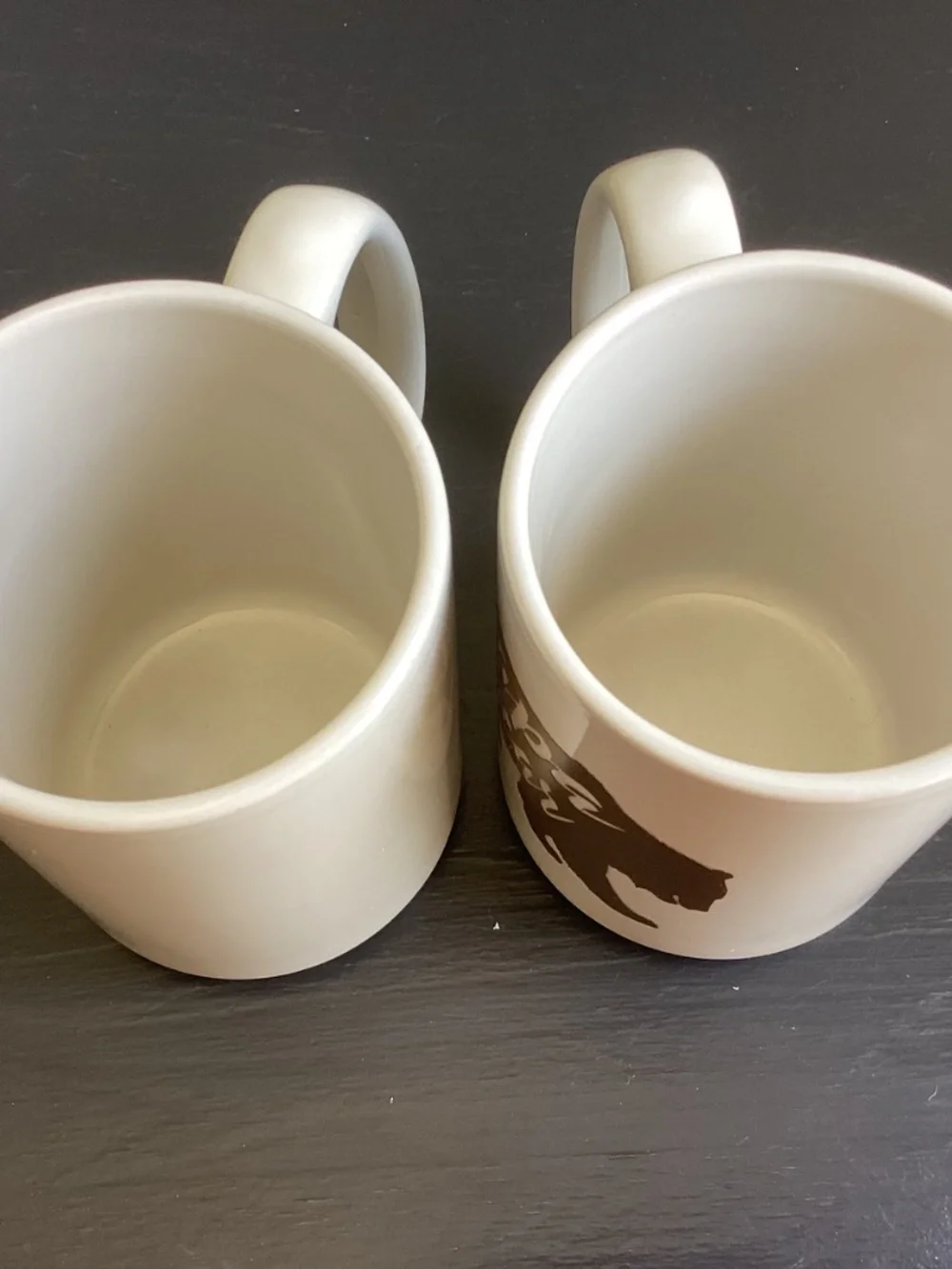 Set of 2 MAMA BEAR and PAPA BEAR White and Gold Ceramic Coffee Mugs 12oz